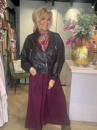 Jacke, braun, Lederoptik, goldene Details