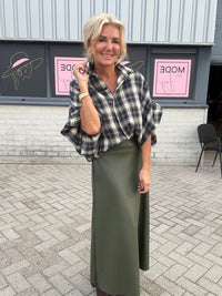 Bluse Emma ternet flannel grøn