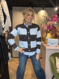 Vest Roos Zigzag blauw/ Bruin