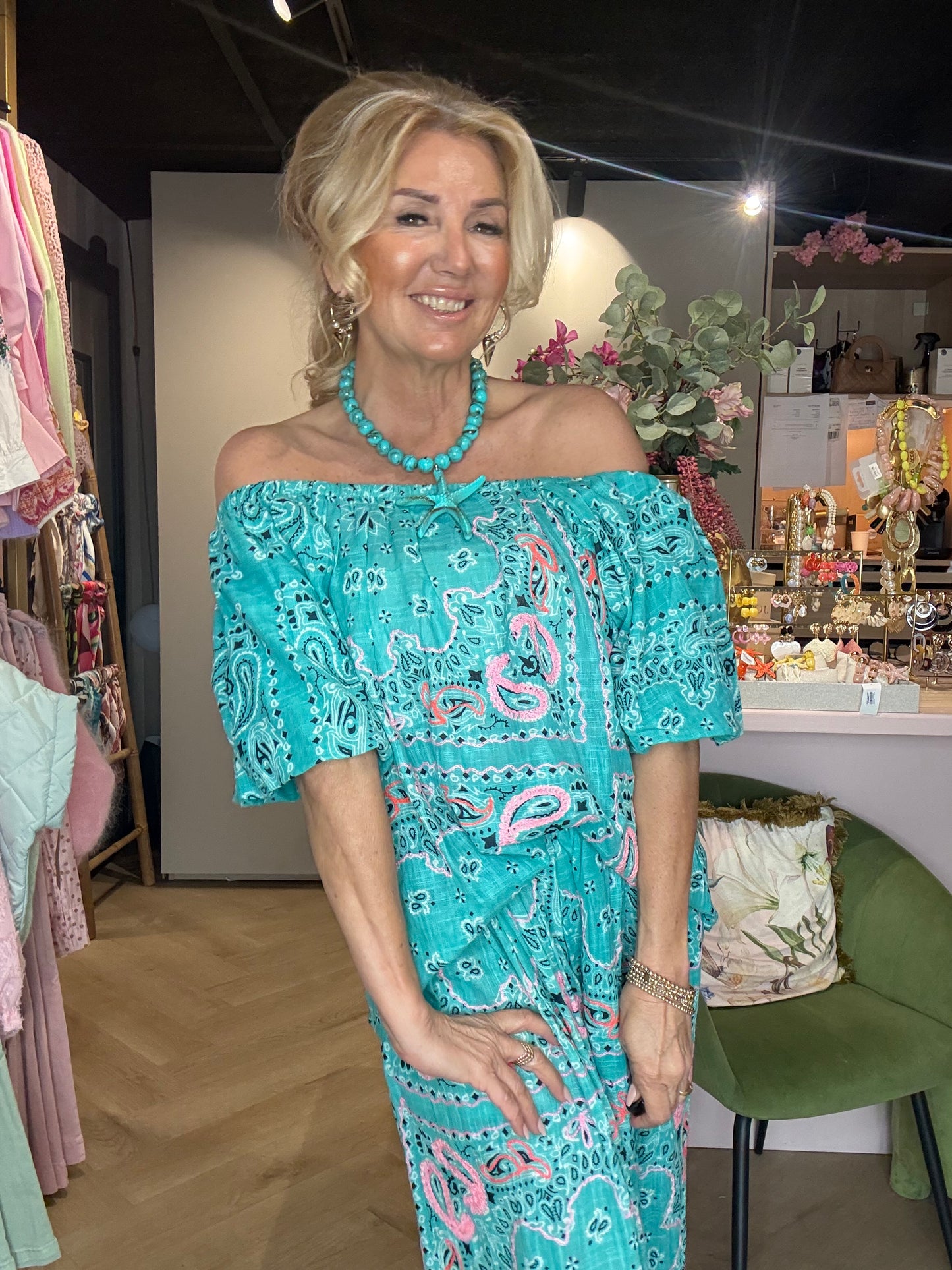 2 Delige Bandana Set Turquoise