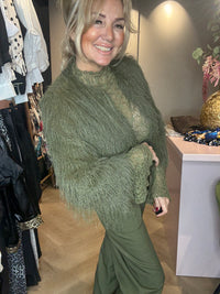 Vestje groen fringle Amber