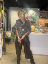 Culotte-Hose Dunkelbraun Falten puh