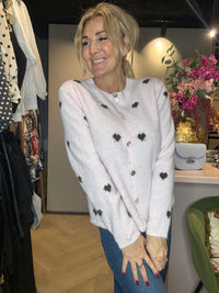 Licht Rose Vestje Bruine Hartjes