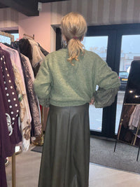 Puh Leatherlook Rok Army Green