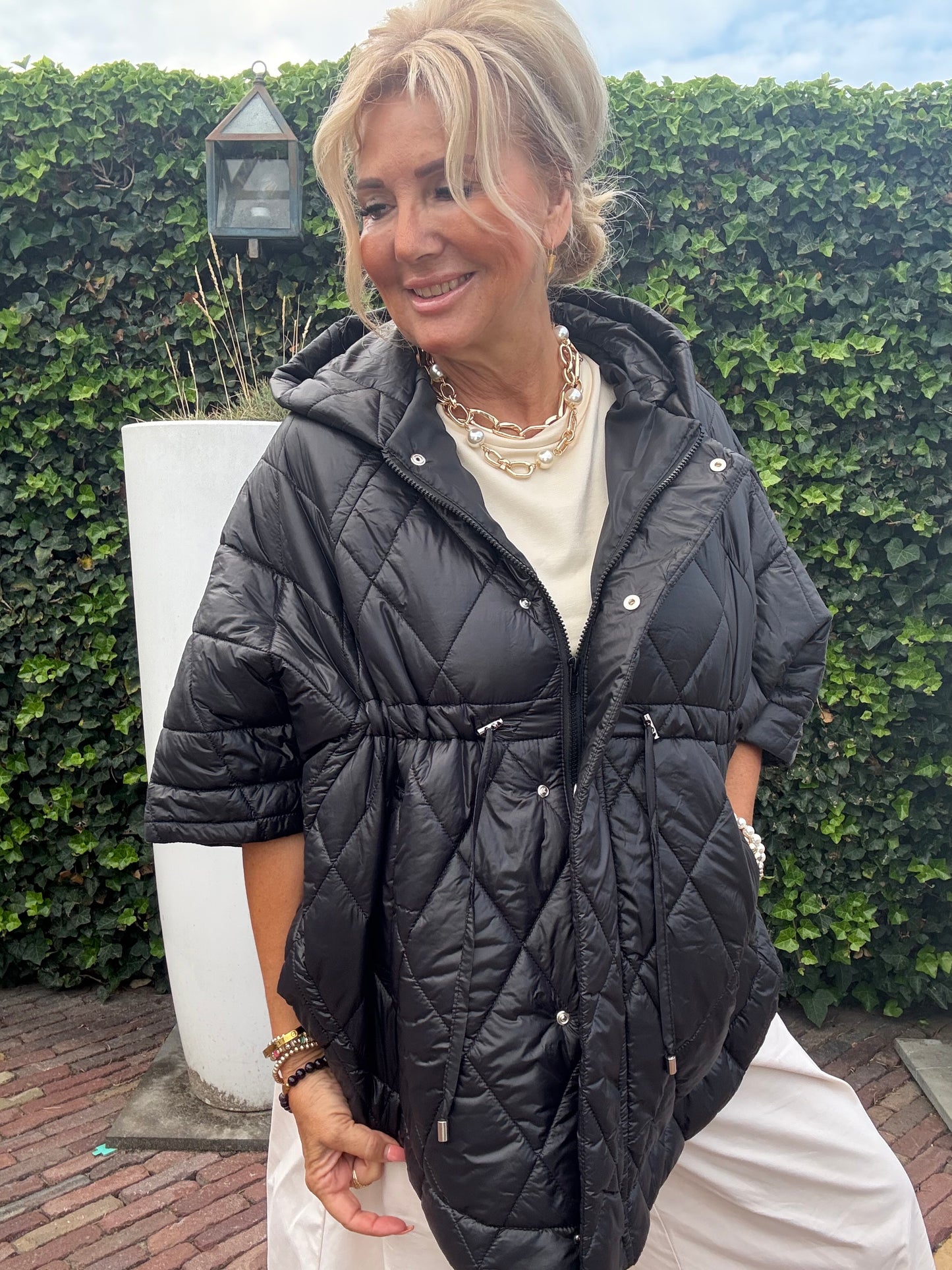 Bodywarmer Puffy Cape Zwart