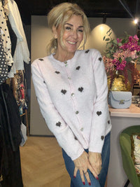 Licht Rose Vestje Bruine Hartjes