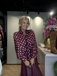 Blouse Polkadot Bordeaux