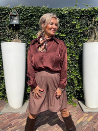 Blouse waterval Lace Bruin/ Burgundy