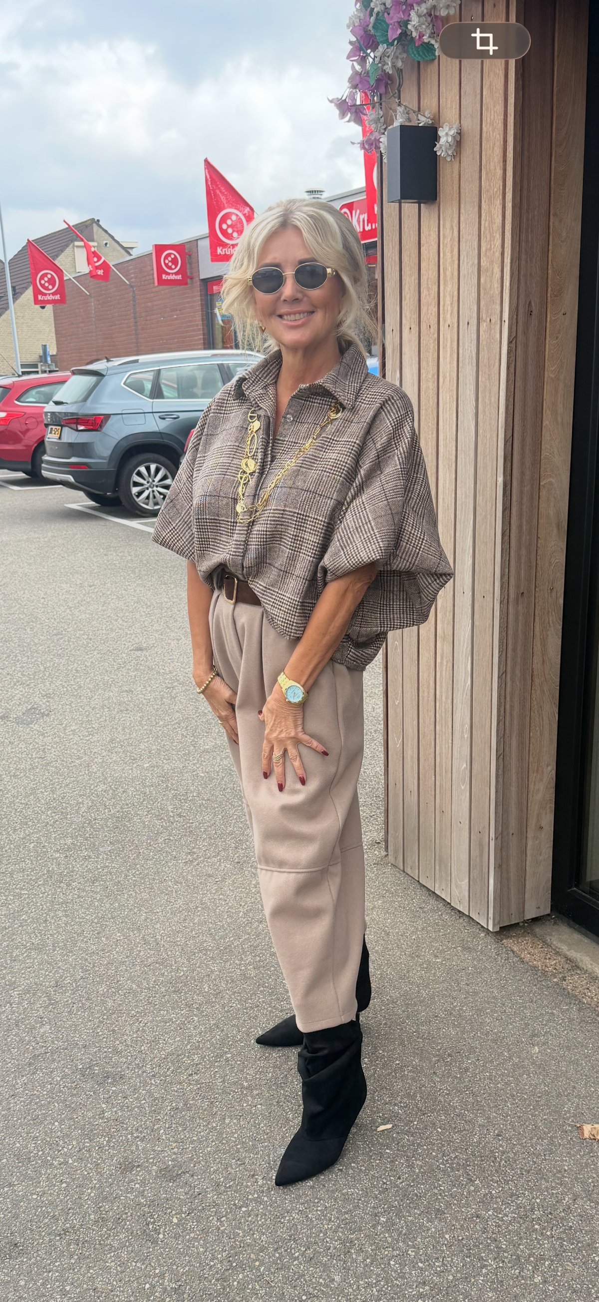 Blouse Jenny Ruit Bruin