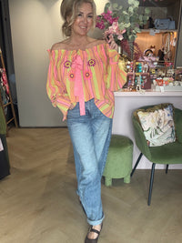 Blouse Off shoulder Orange