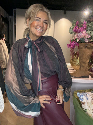 Blouse Stripe Bordeaux