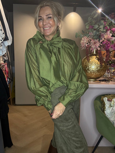 Blouse Matcha green Bow 👌