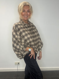 Bluse Emma med sten, kamelbrun