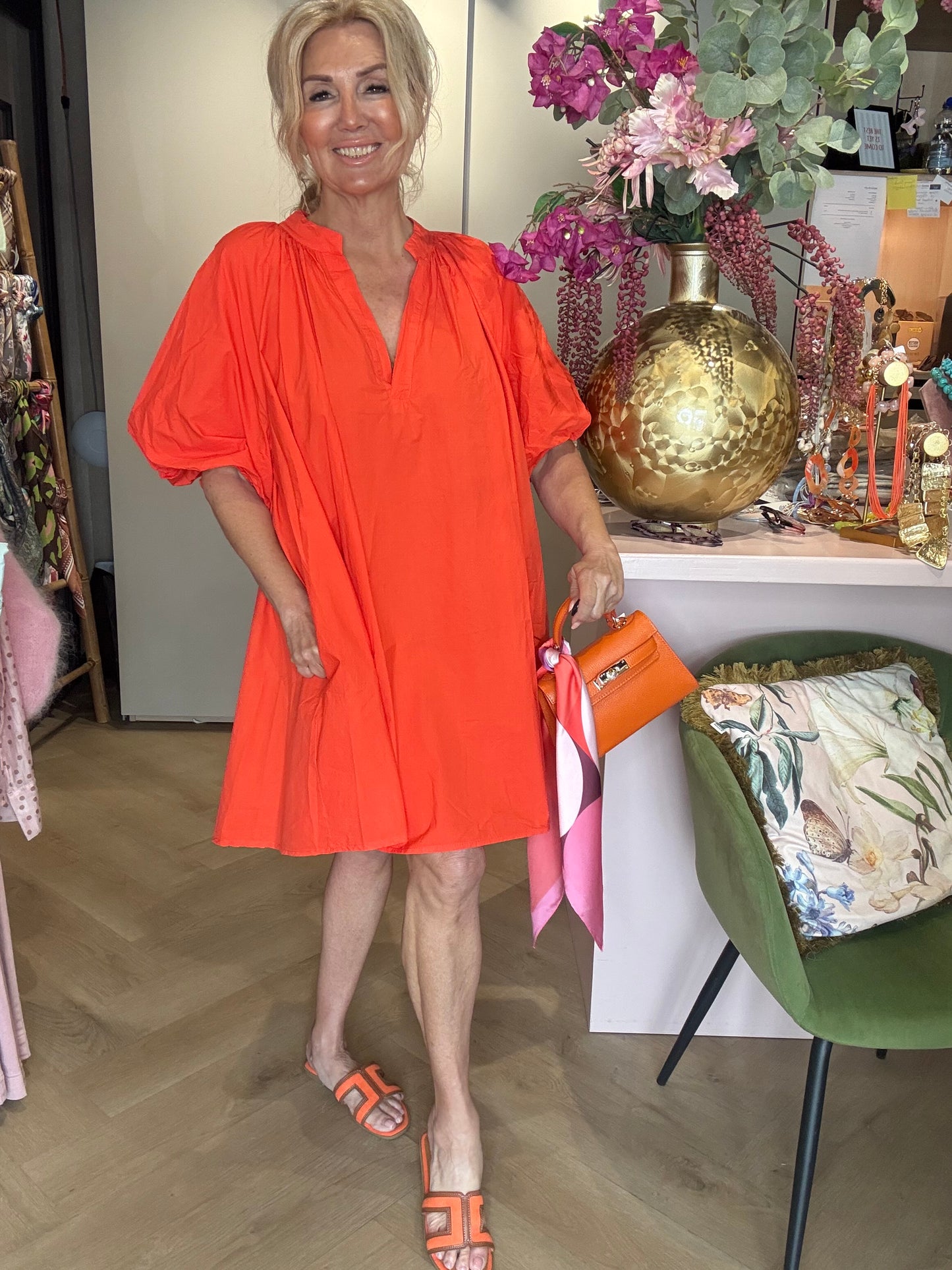 Jurkje Ballonmouw oranje 🧡