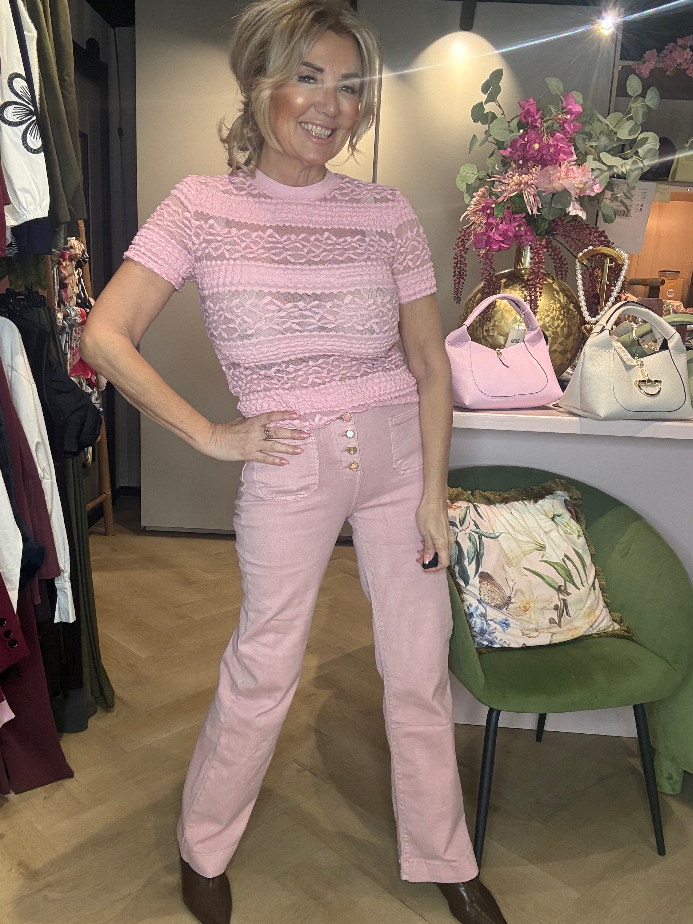 Broek Poederrose knopen