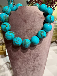 Ketting Turquoise groffe Bol
