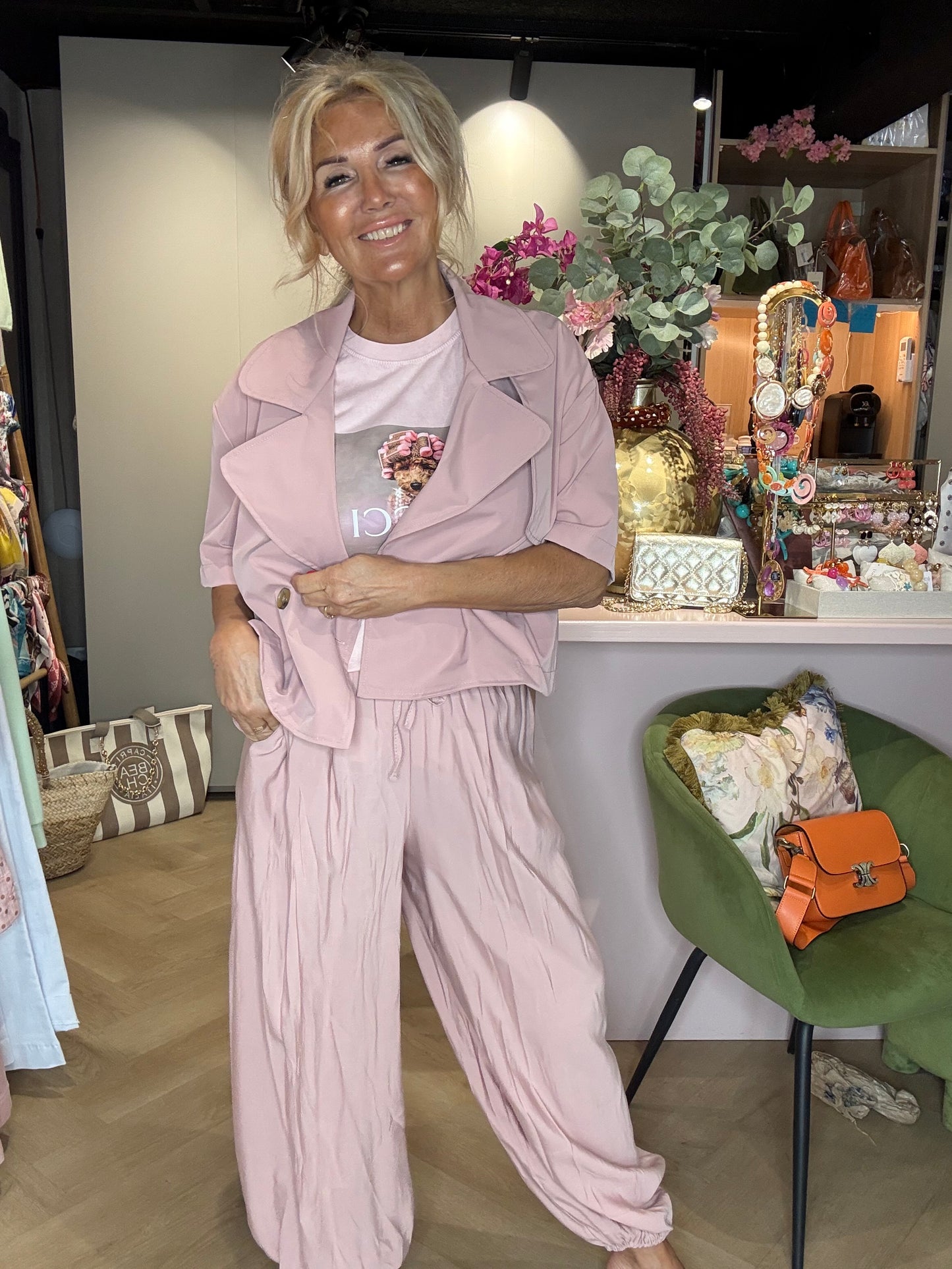 Pantalon Harem Rose Poudré