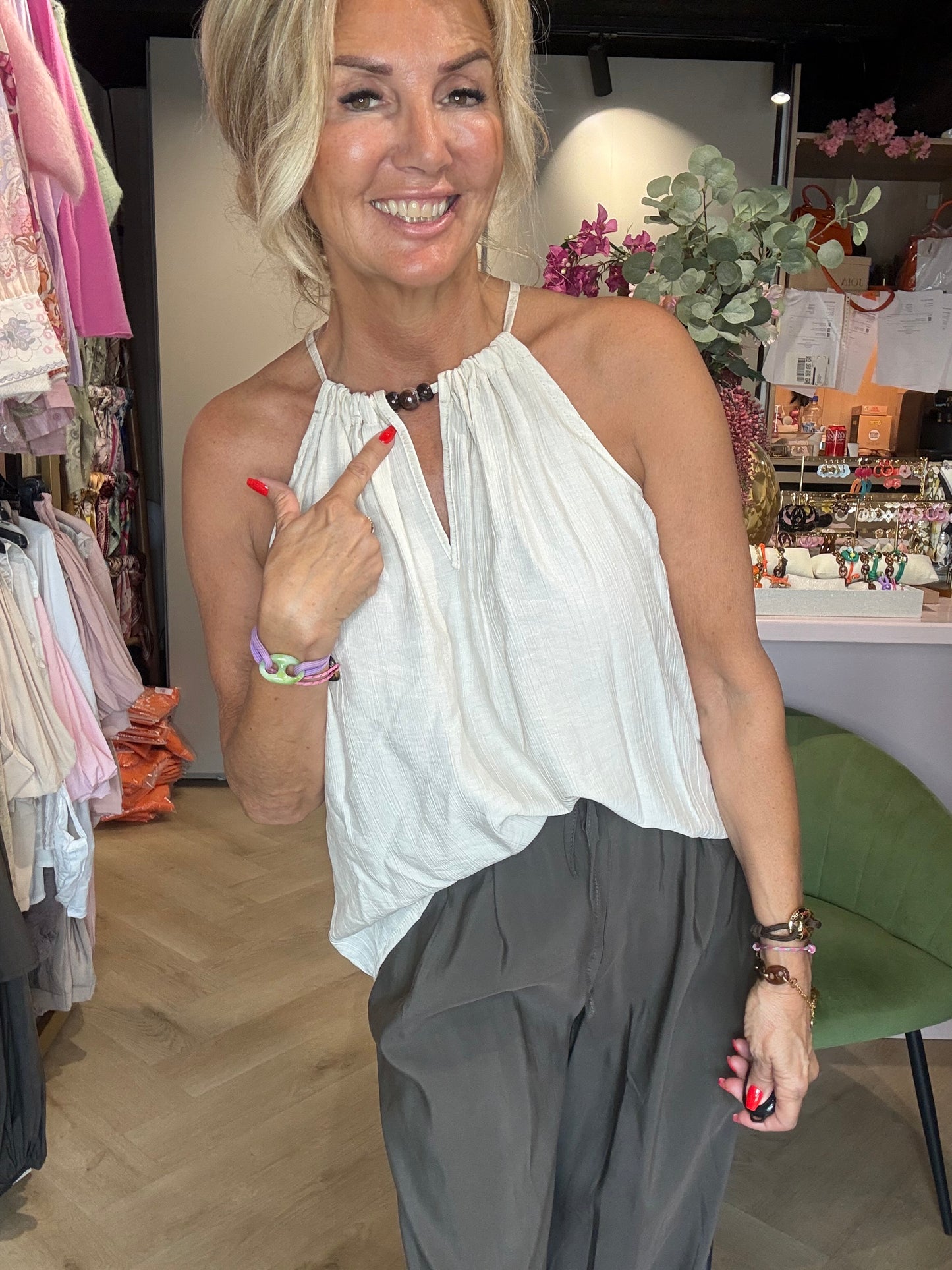 Halter top kraal off white