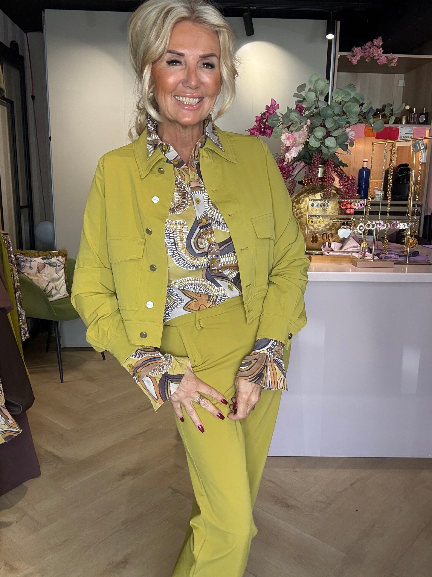 Mi Piace Jacket Cropped Olive Oil | MP202348