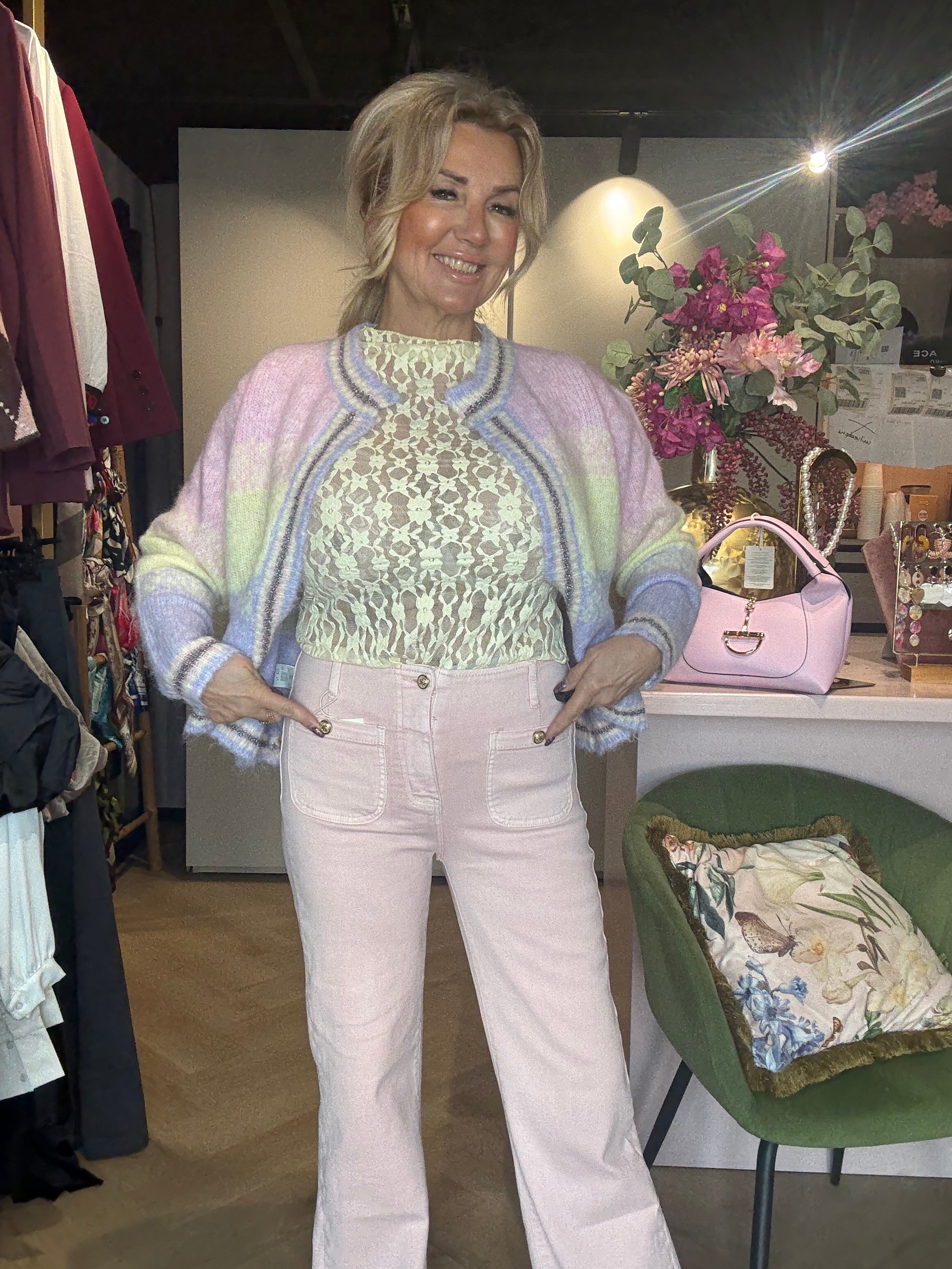 Broek Poeder rose stretch