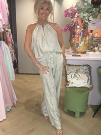 2 Delige set beige linnen look