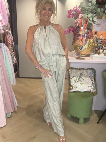 2 Delige set beige linnen look