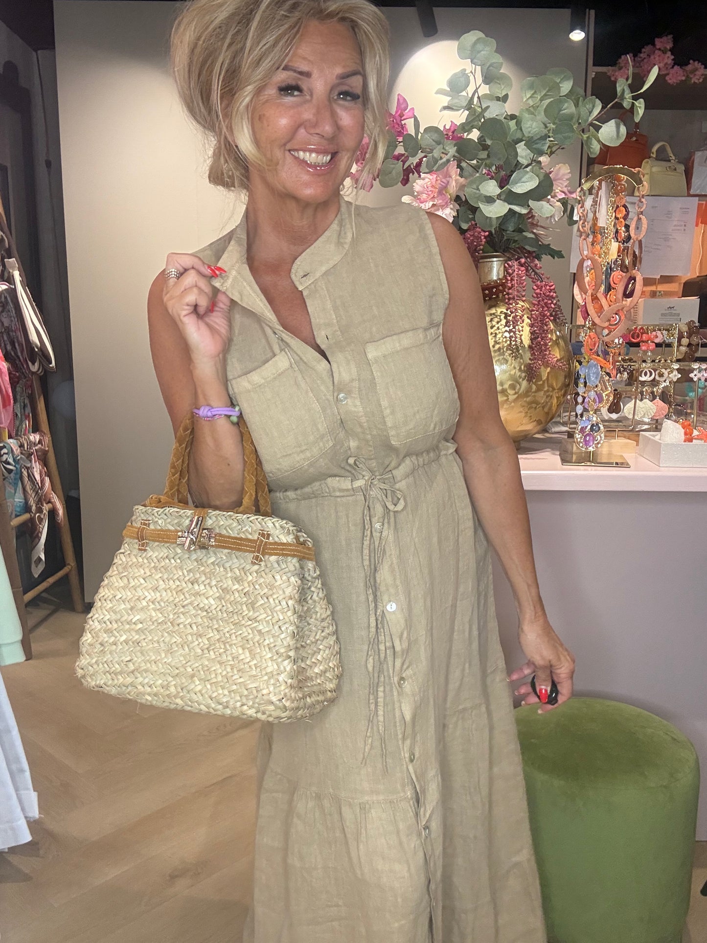 Linnen jurk Camel paris