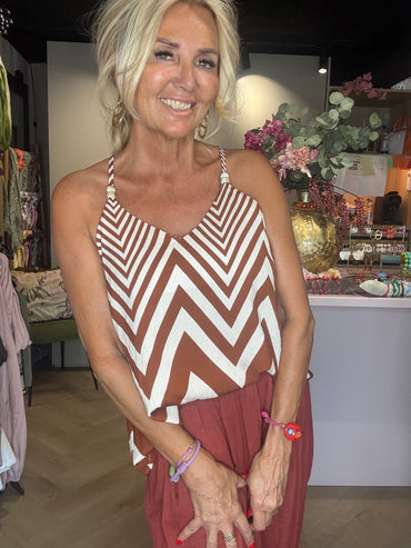 Top Missoni marrón óxido