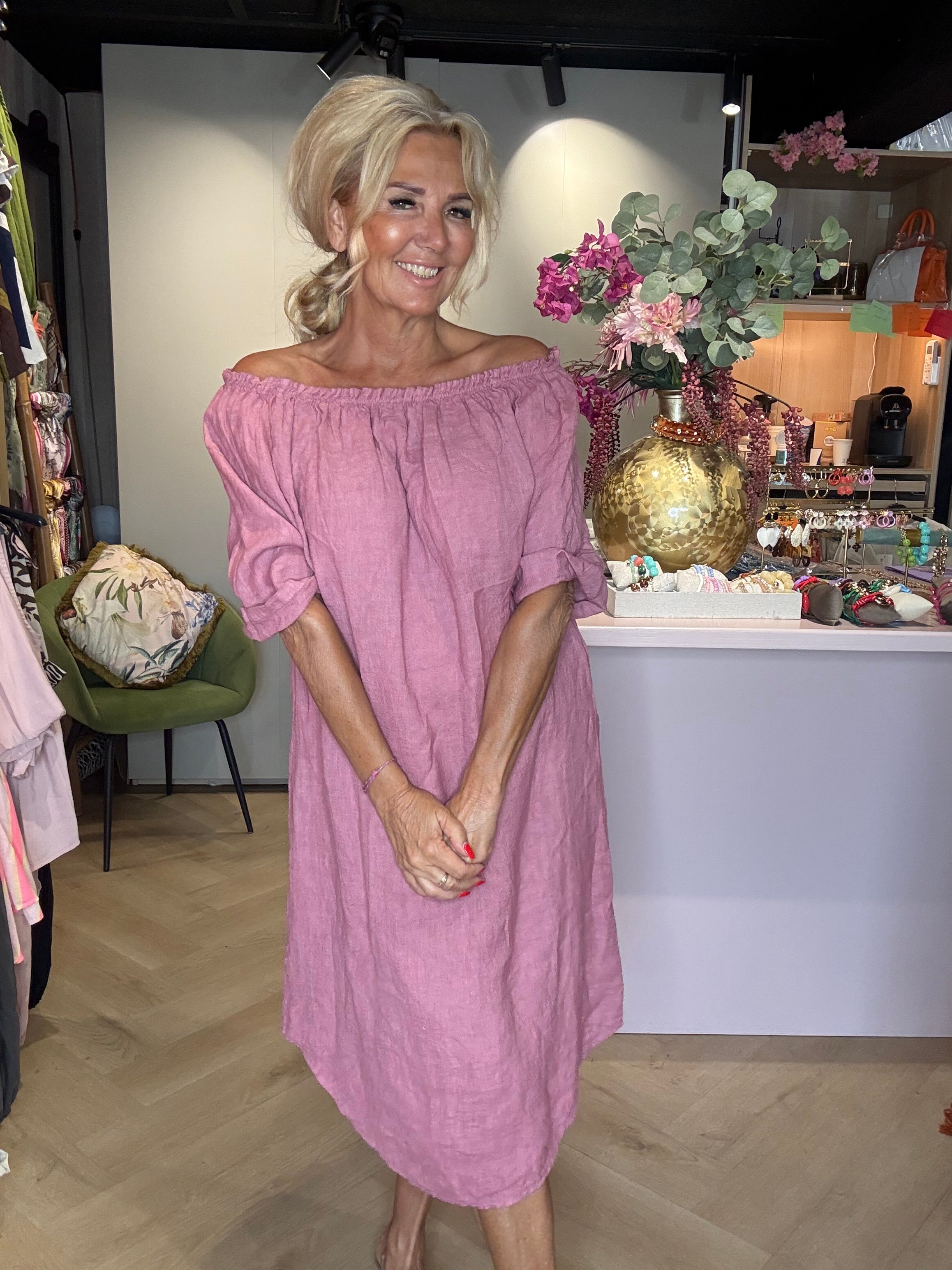 Lniana sukienka Blush