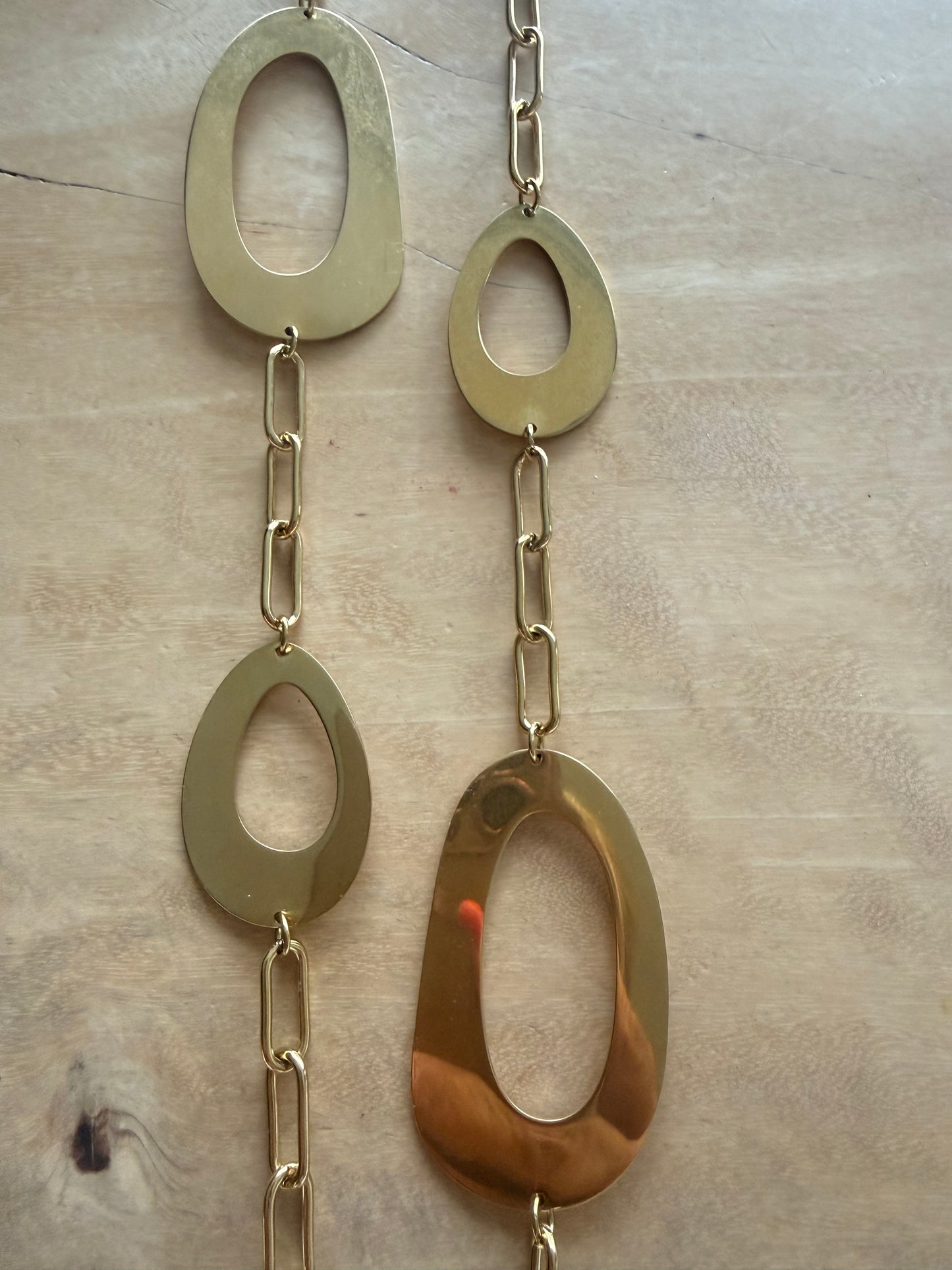 Collier long Anneaux dorés