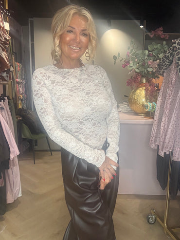 Beige lace sweater