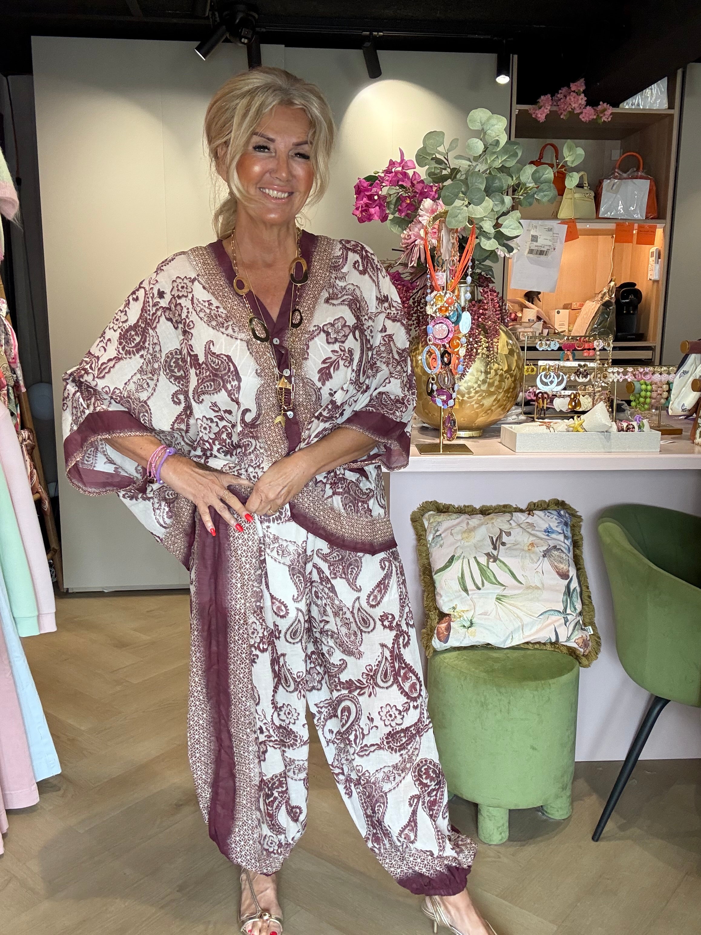 Broek Harem Aubergine Paisley