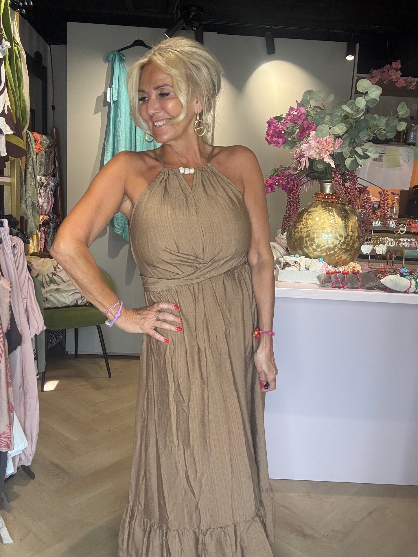 Kjole Athene taupe