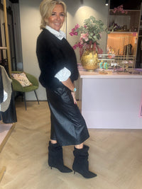 Schwarze Culotte Puh mit eingewebtem Karomuster