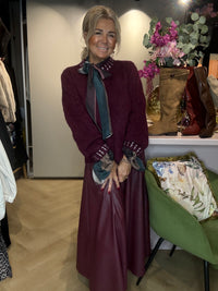 Rok Bordeaux rood Leatherlook