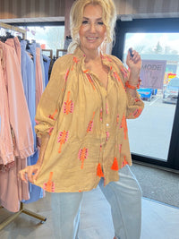 Blouse Palm Camel