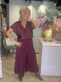 Satinbluse Burgunderrot