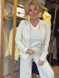 T-Shirt Triple Nine gestreept Beige