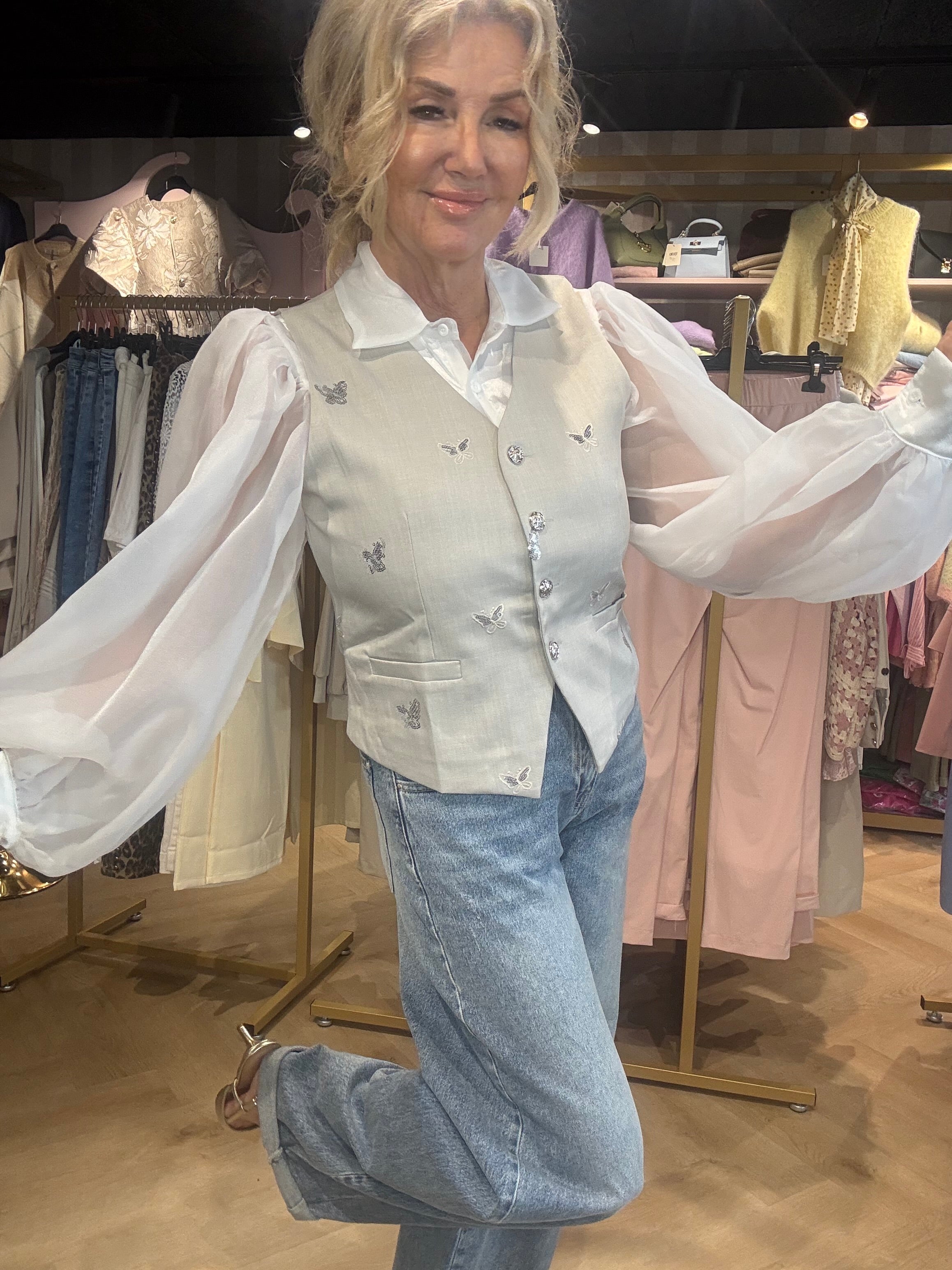 Blouse wit Transparant