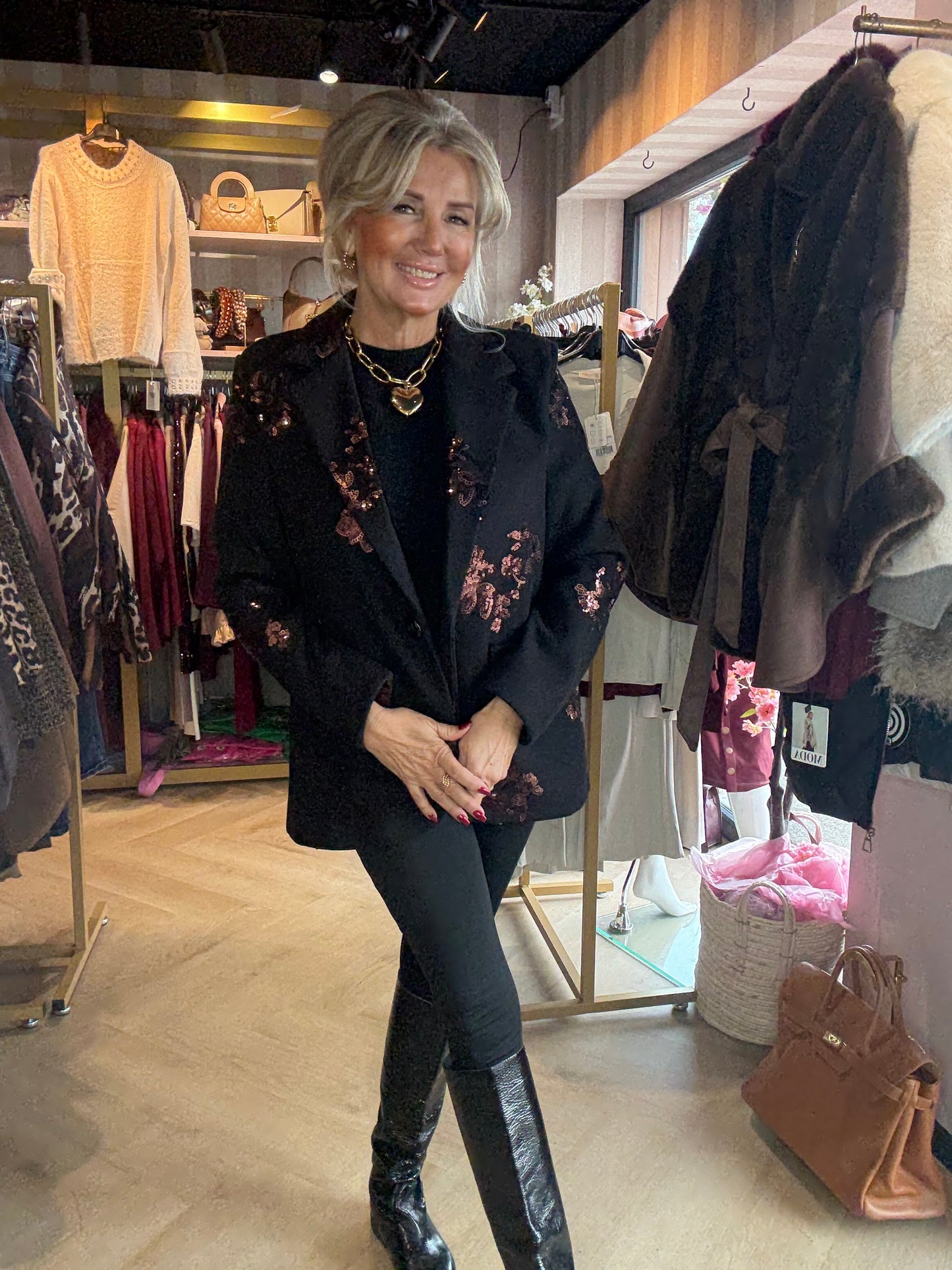 Legging zwart gevoerd