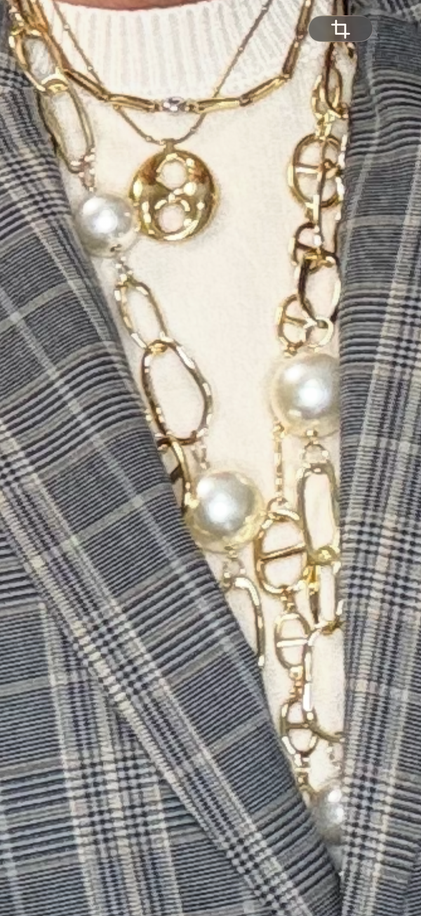 Ketting Pearl lang grote bol