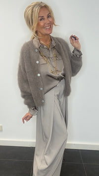 Blouse silky taupe