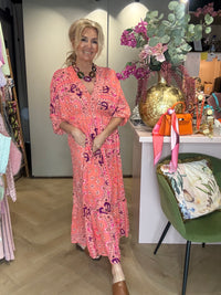 Jurk peasley print Peach Rose