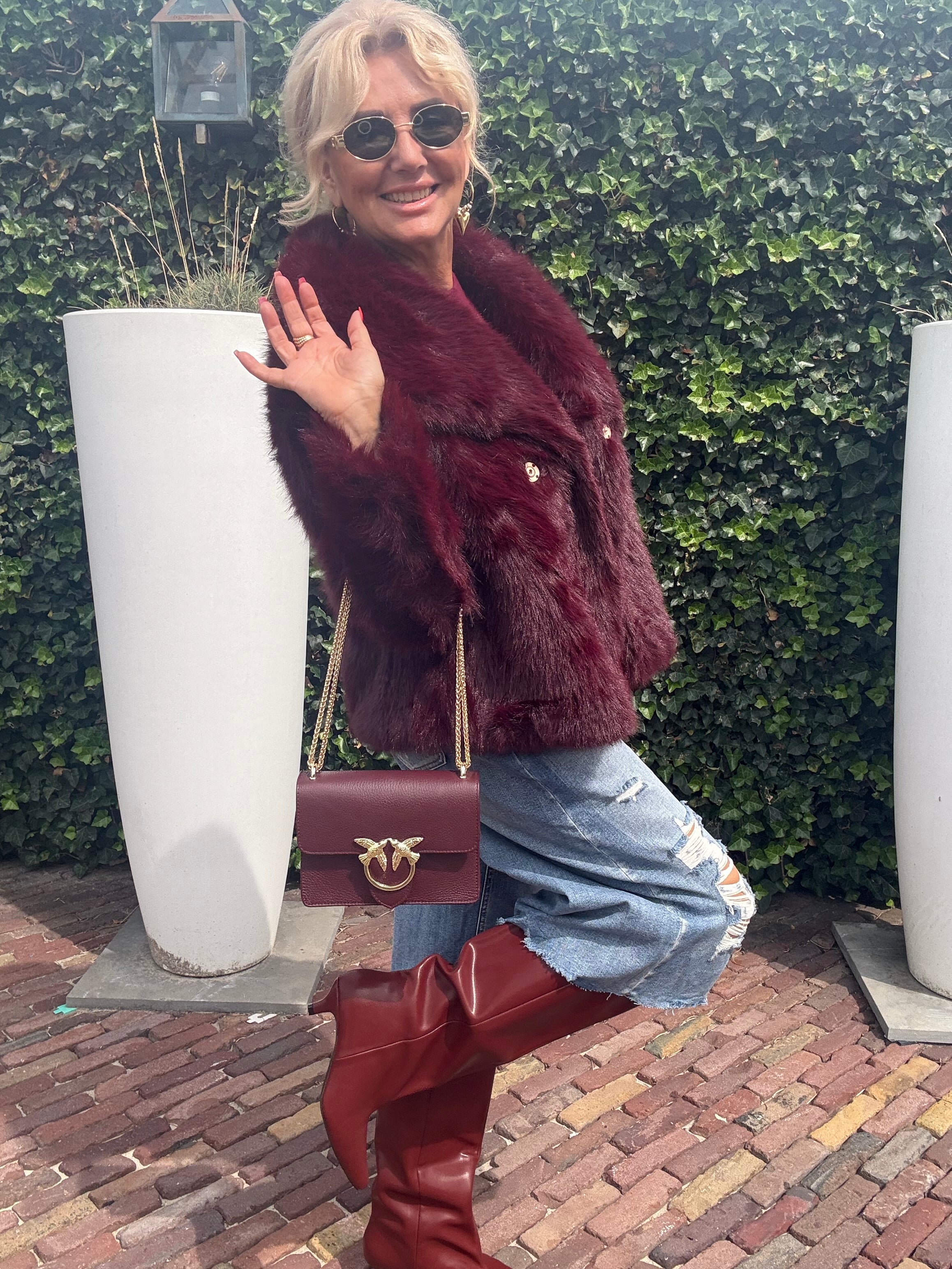 Fake furr Bordeaux