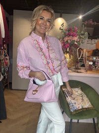 Bluse multifarvet rosa