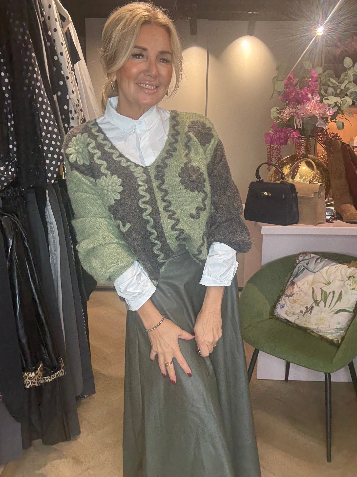 Trui ying yang Groen Bruin