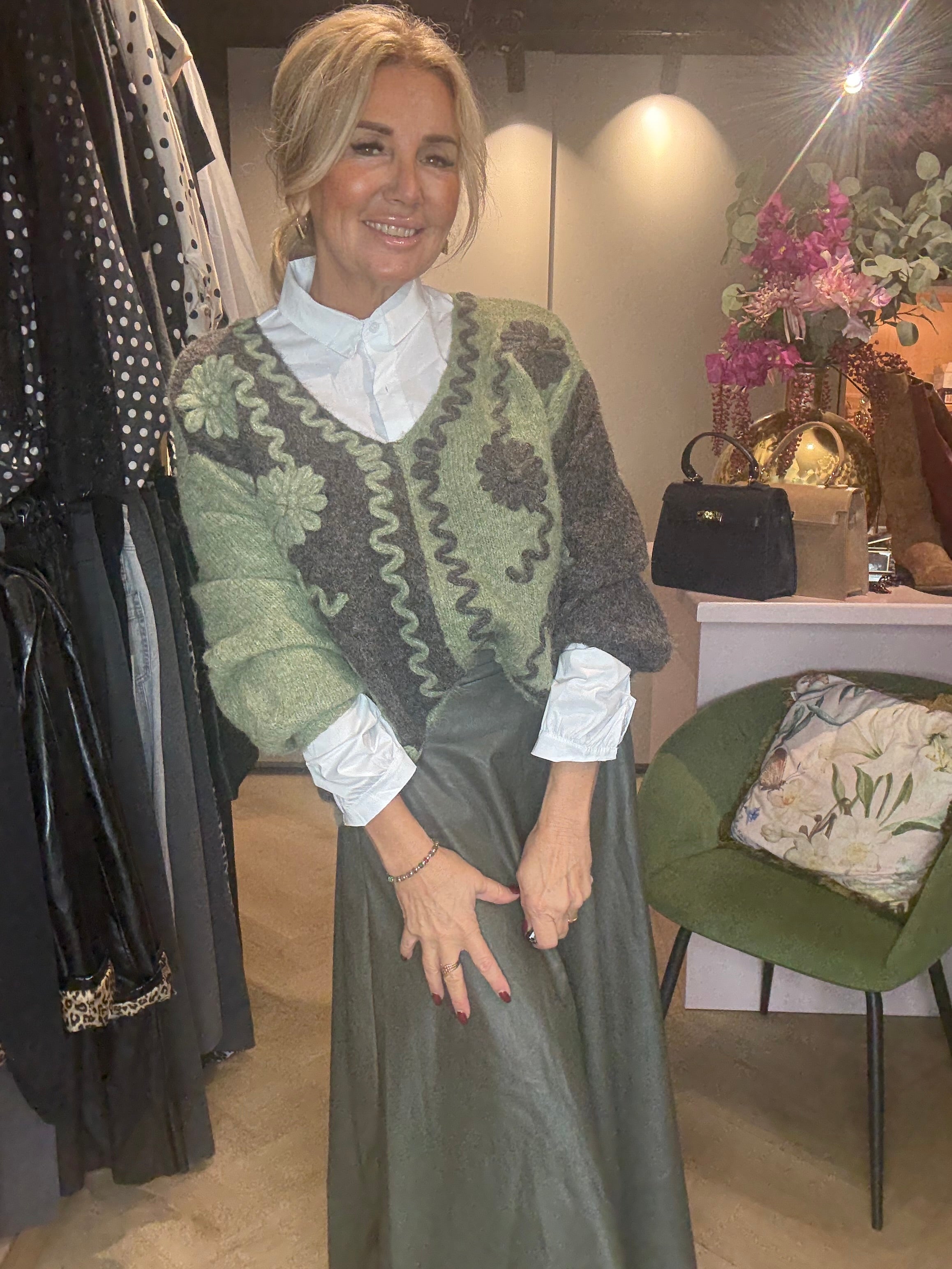 Trui ying yang Groen Bruin