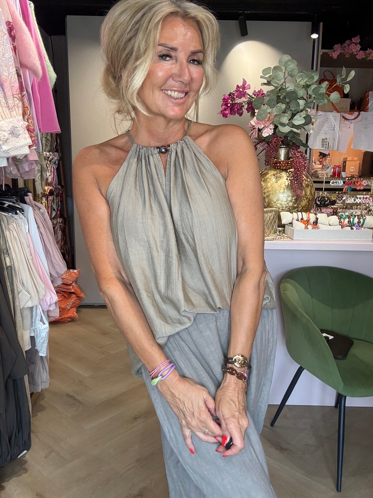 Halter top kraal taupe