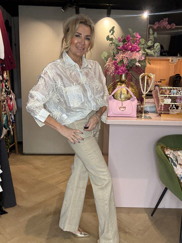 Broek Pearl Beige Stretch