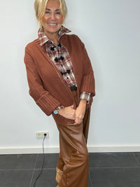 Vest cognac Golden zipper